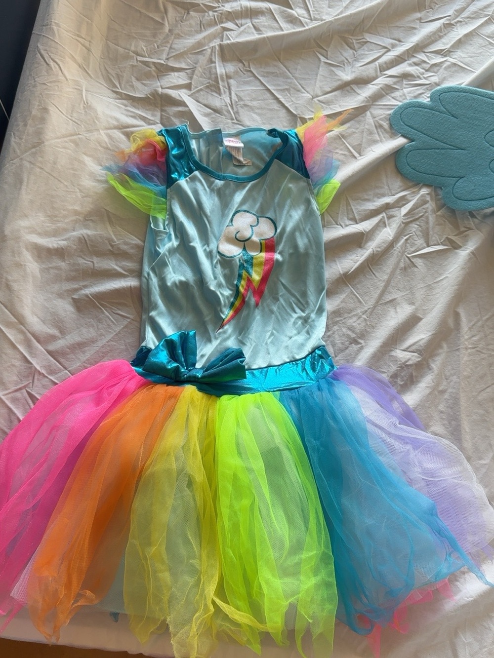 My Little Pony Rainbow Tulle Dress - Blue with Neon Multicolor Skirt